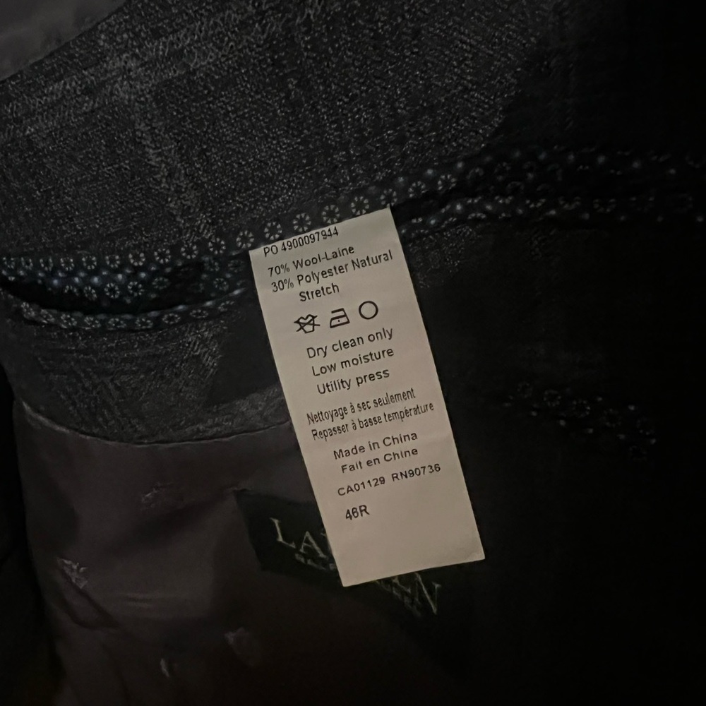46R Classic Gray Plaid Men's Suit - Ralph Lauren - Picture 2 of 4